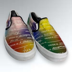 Vans UA Classic Rainbow Pride Slip On Skater Shoes Women's 11
